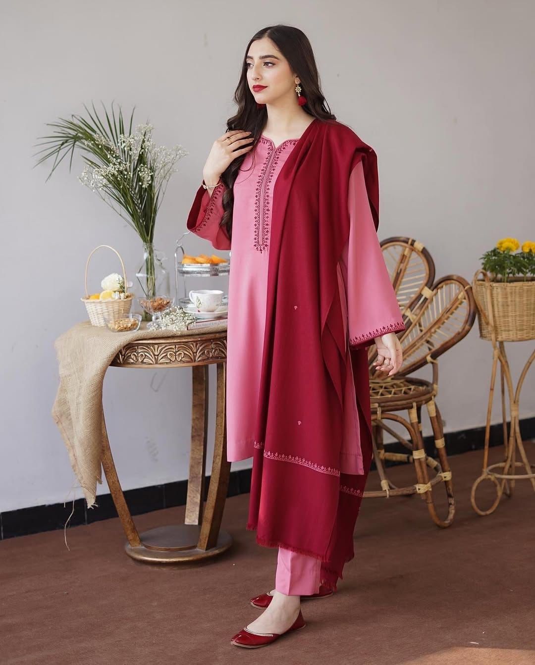 ASLING - MOST HIT EMB DHANAK 3PC UNSTITCHED COLLECTION