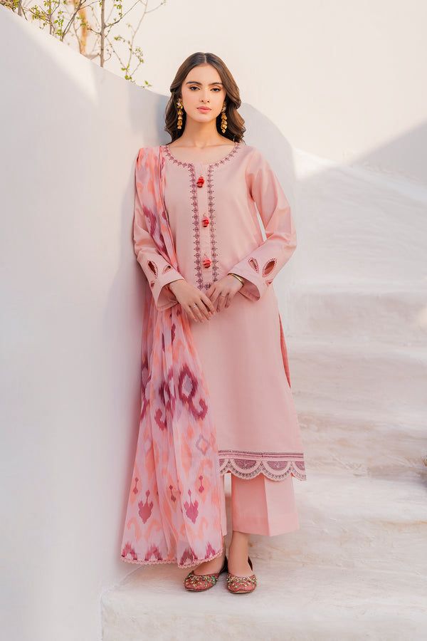 ZIVA BRAND - MOST HIT EMB DHANAK 3PC UNSTITCH COLLECTION