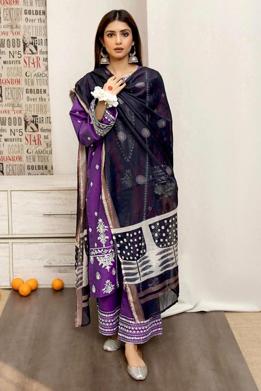 URGE - MOST HIT EMB DHANAK 3PC UNSTITCHED COLLECTION