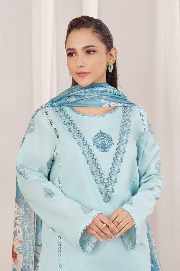 ZIVA BRAND - MOST HIT EMB DHANAK 3PC UNSTITCH COLLECTION