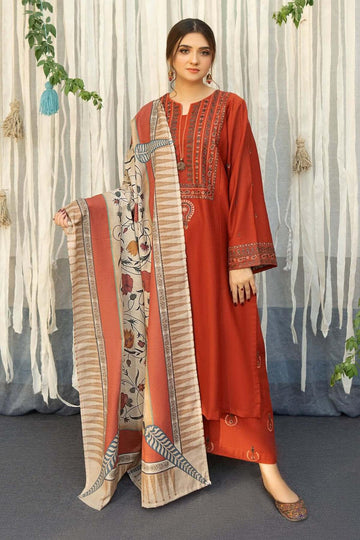 ASLING - MOST HIT EMB DHANAK 3PC UNSTITCHED COLLECTION