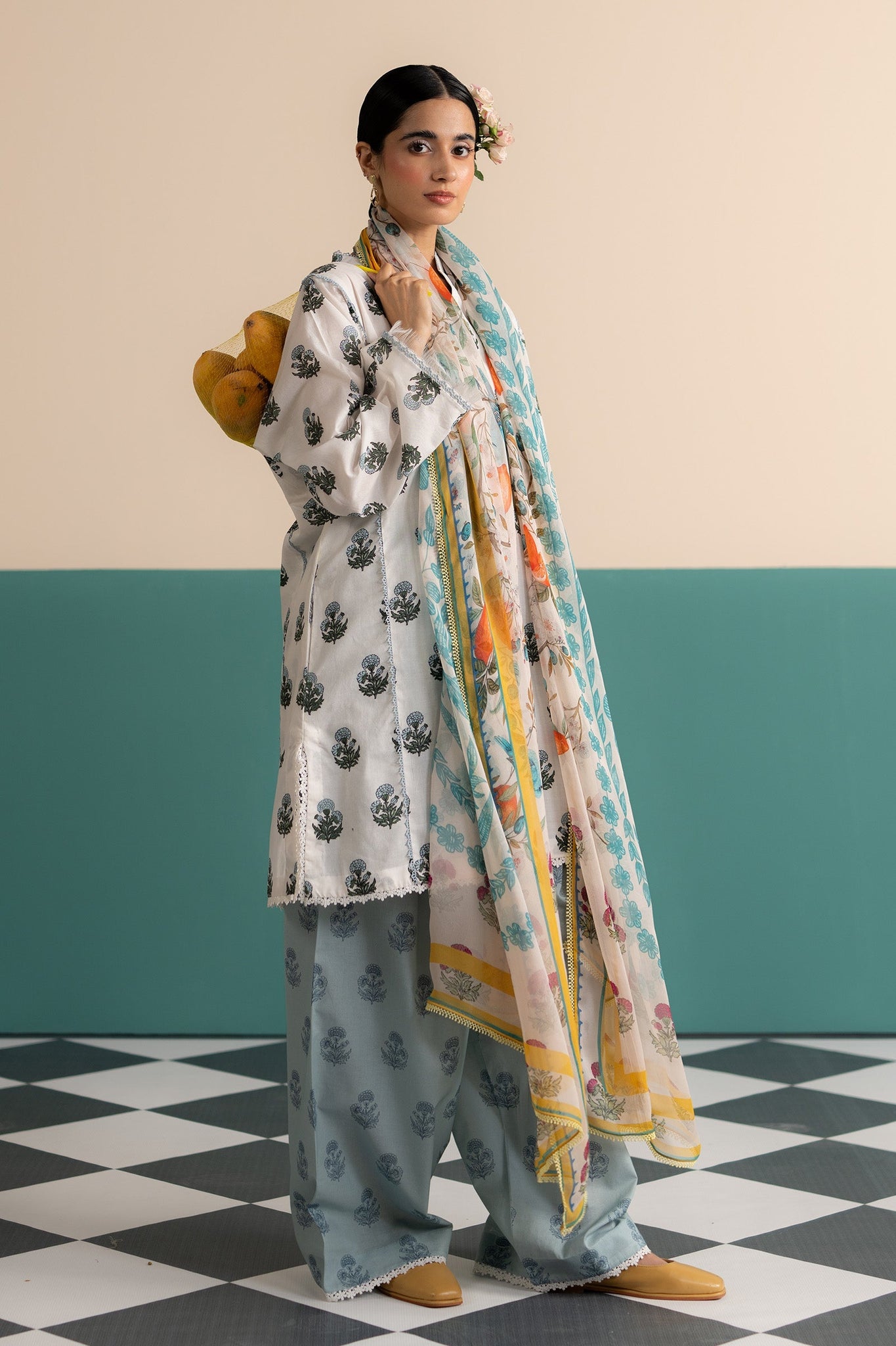 LULUSAR-SHEMOZ SILK 3 PIECE UNSTITCHED DRESS