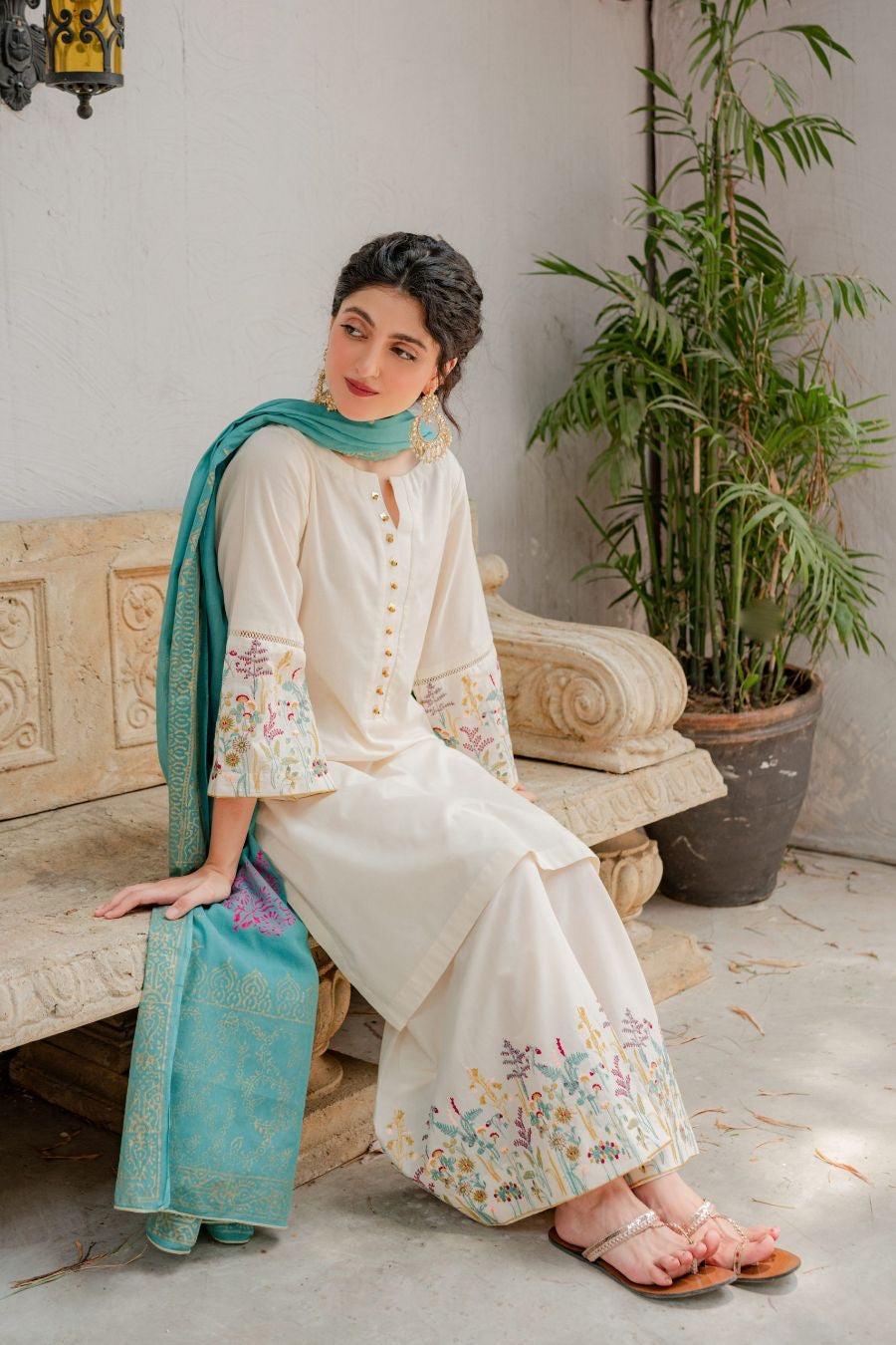 ASLING - MOST HIT EMB DHANAK 3PC UNSTITCHED COLLECTION