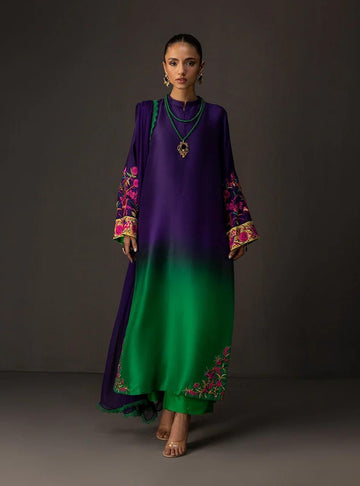 LULUSAR-SHEMOZ SILK 3 PIECE UNSTITCHED DRESS
