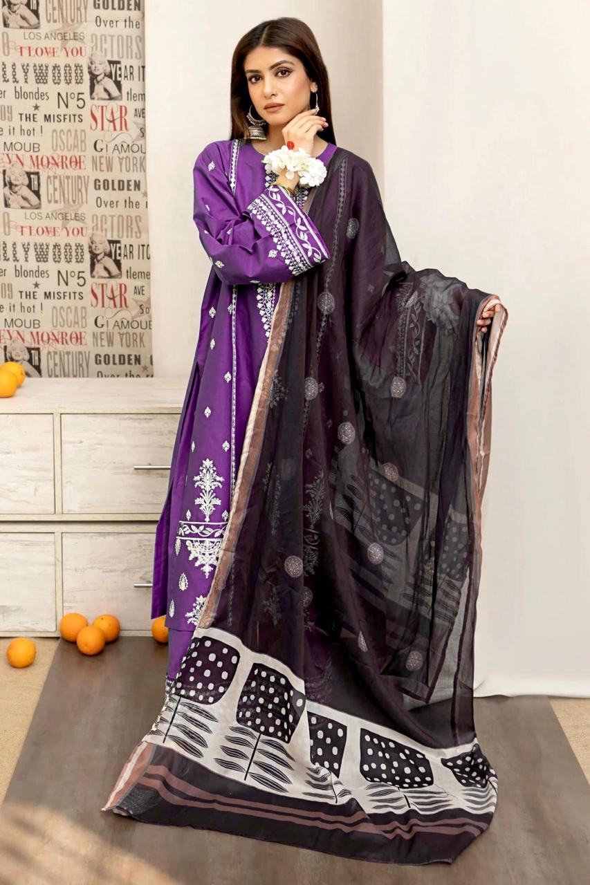 URGE - MOST HIT EMB DHANAK 3PC UNSTITCHED COLLECTION