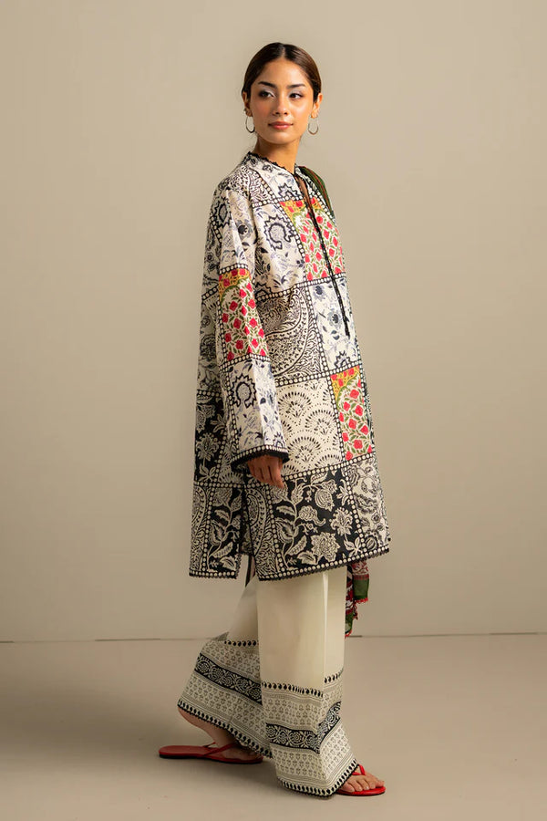 LULUSAR-SHEMOZ SILK 3 PIECE UNSTITCHED DRESS