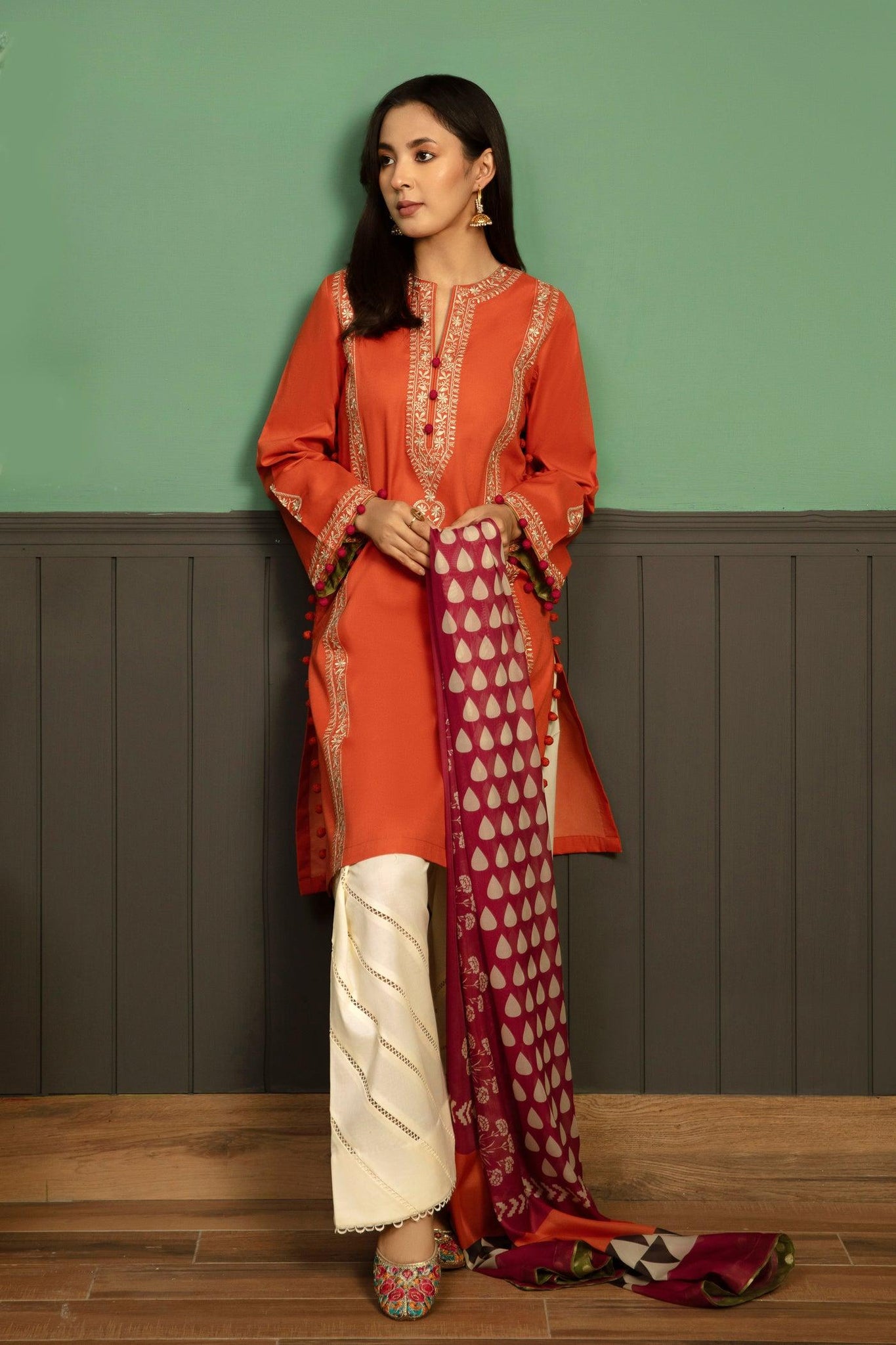 URGE - MOST HIT EMB DHANAK 3PC UNSTITCHED COLLECTION