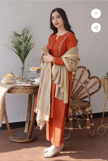 ASLING - MOST HIT EMB DHANAK 3PC UNSTITCHED COLLECTION