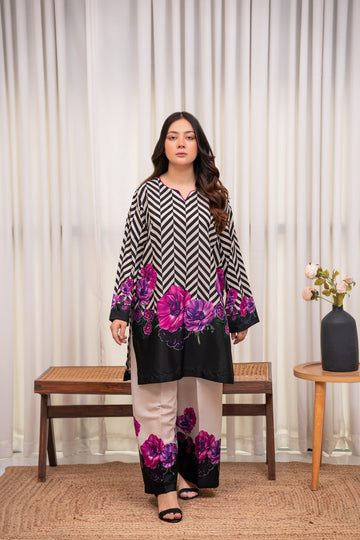 LULUSAR-SHEMOZ SILK 3 PIECE UNSTITCHED DRESS