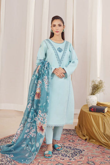 ZIVA BRAND - MOST HIT EMB DHANAK 3PC UNSTITCH COLLECTION