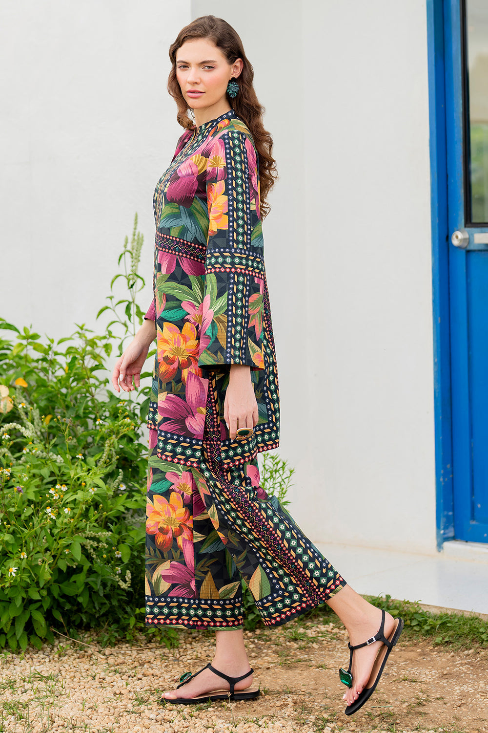 LULUSAR-SHEMOZ SILK 3 PIECE UNSTITCHED DRESS