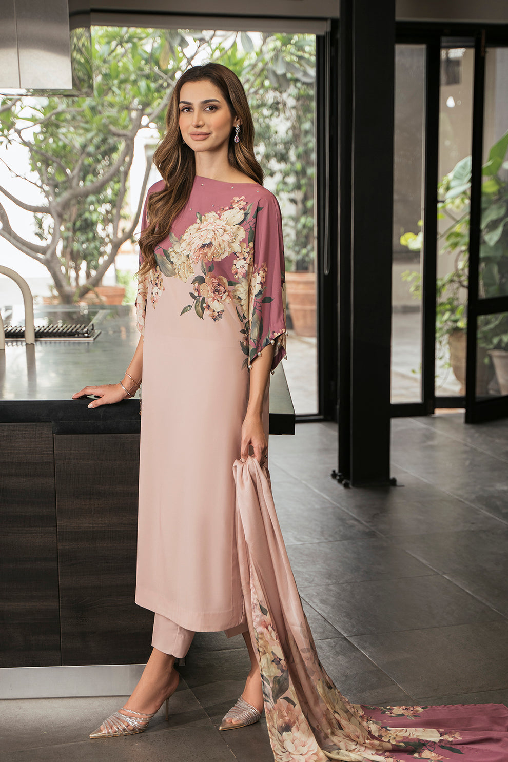 LULUSAR-SHEMOZ SILK 3 PIECE UNSTITCHED DRESS
