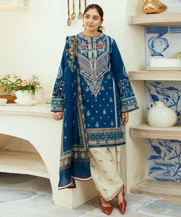 COCO - MOST HIT EMBROIDERY DHANAK 3PC UNSTITCH DRESS
