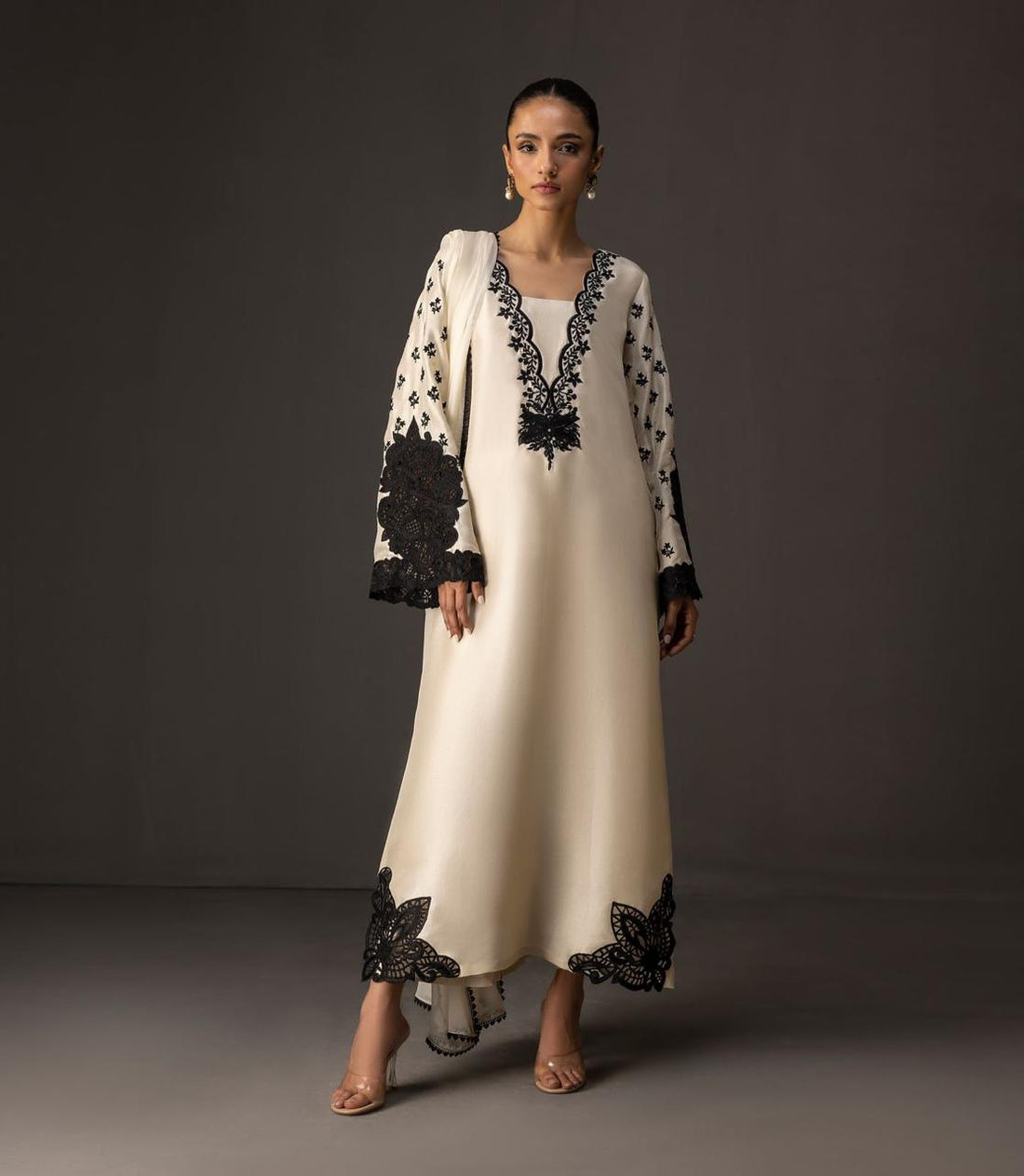 LULUSAR-SHEMOZ SILK 3 PIECE UNSTITCHED DRESS