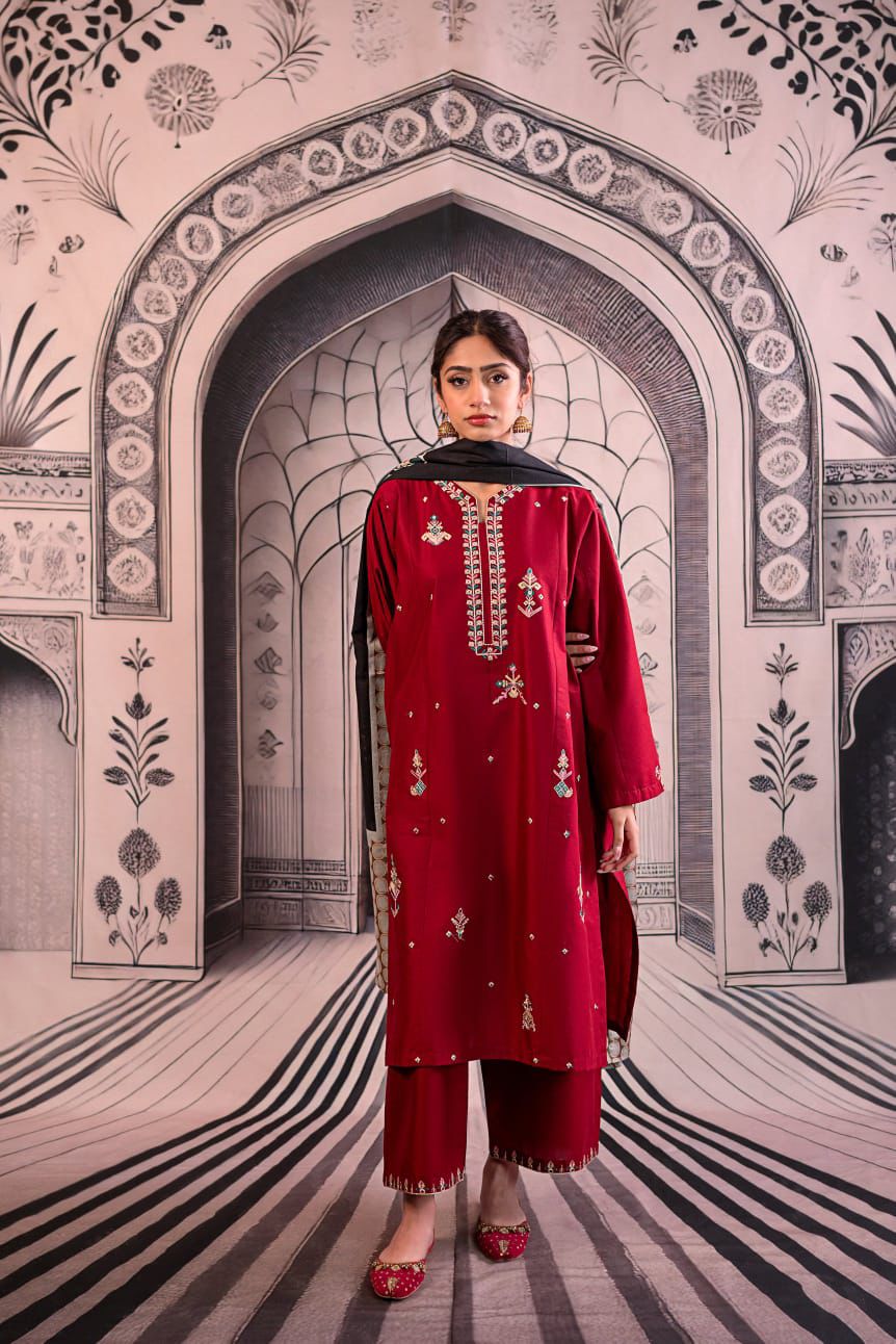 AGHA NOOR - MOST HIT EMB DHANAK 3PC UNSTITCHED COLLECTION