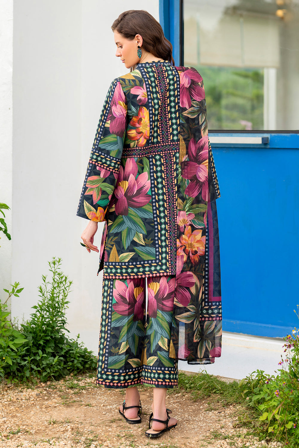 LULUSAR-SHEMOZ SILK 3 PIECE UNSTITCHED DRESS