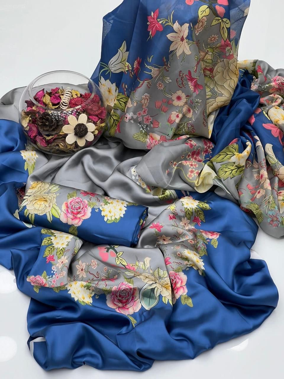 LULUSAR-SHEMOZ SILK 3 PIECE UNSTITCHED DRESS