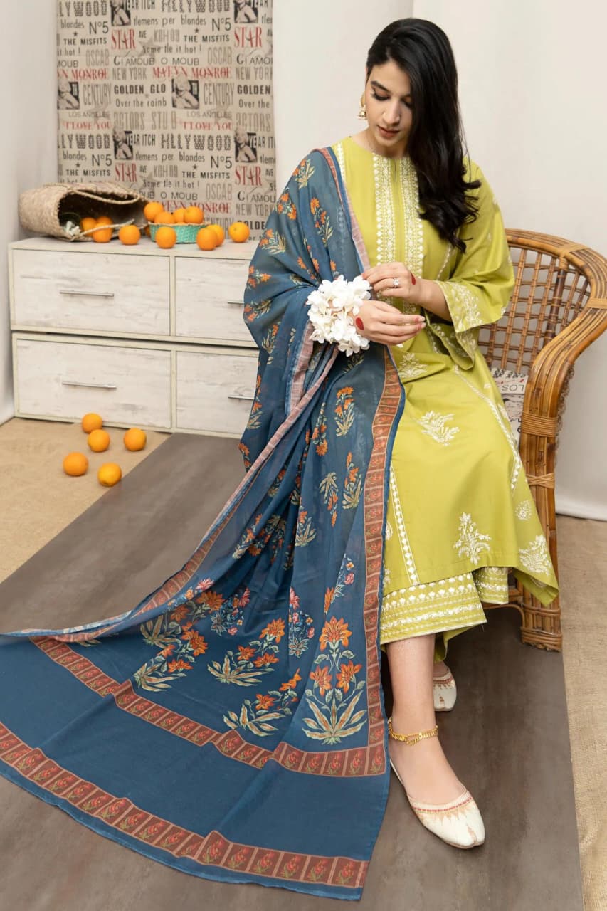 URGE - MOST HIT EMB DHANAK 3PC UNSTITCHED COLLECTION