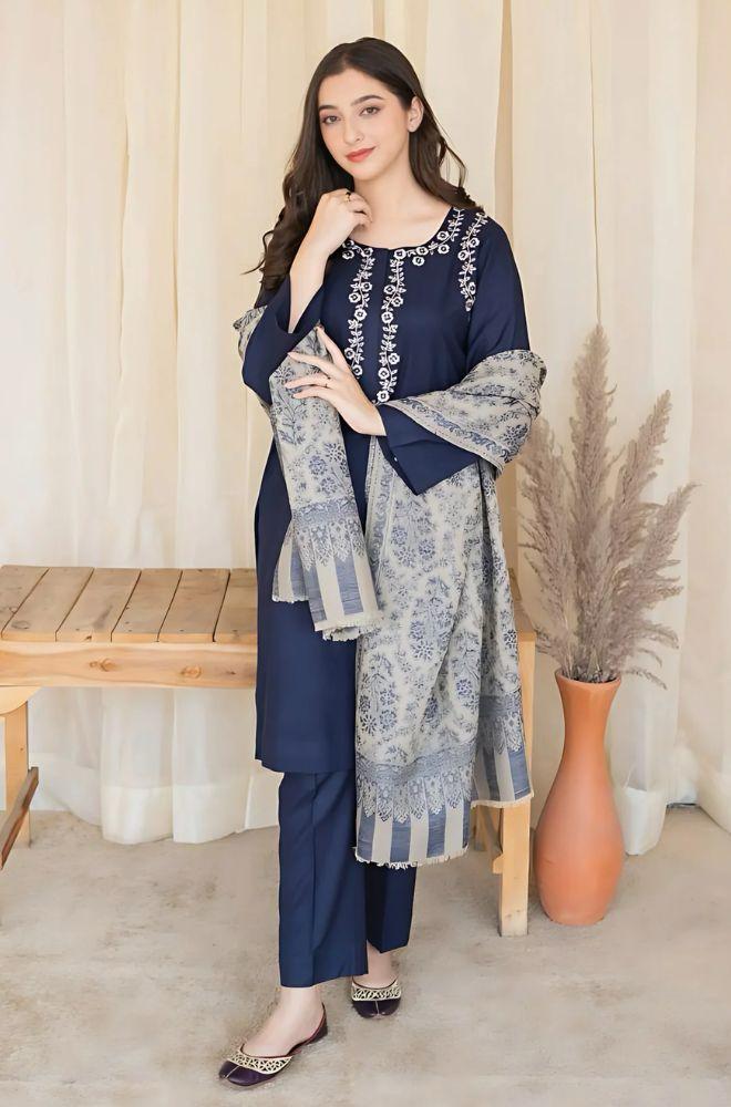 ASLING - MOST HIT EMB DHANAK 3PC UNSTITCHED COLLECTION