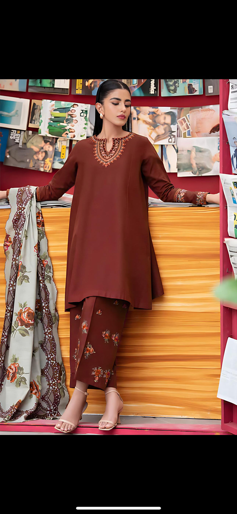 ASLING - MOST HIT EMB DHANAK 3PC UNSTITCHED COLLECTION