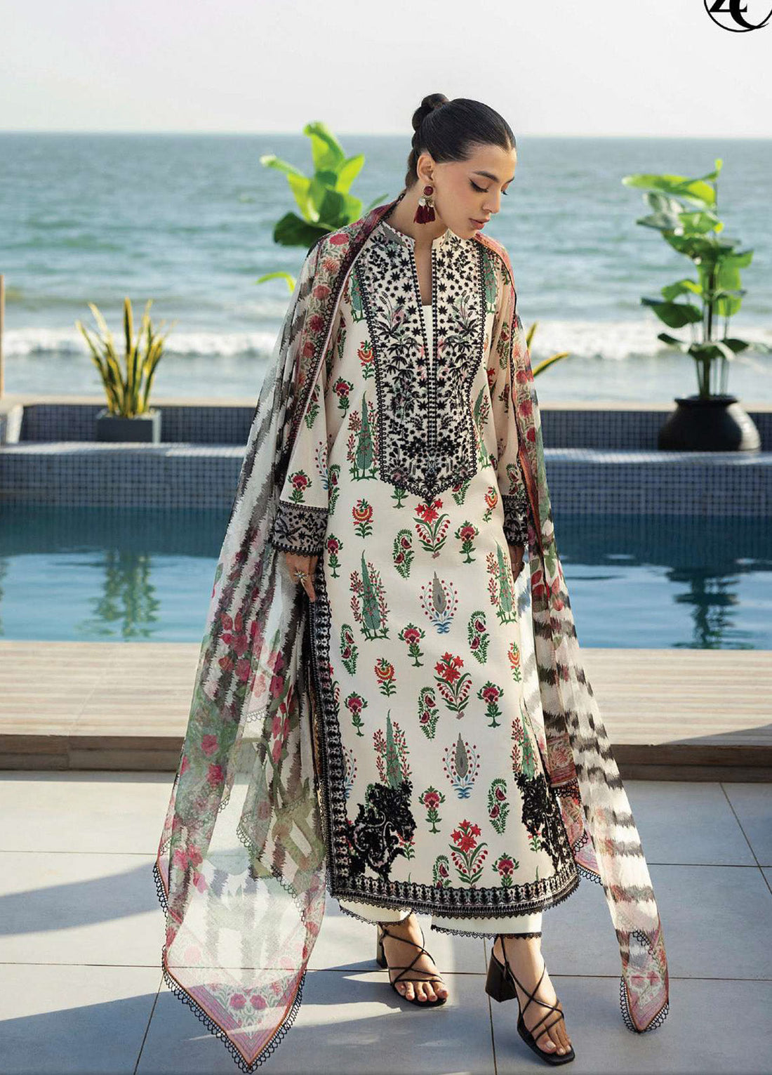 LULUSAR-SHEMOZ SILK 3 PIECE UNSTITCHED DRESS